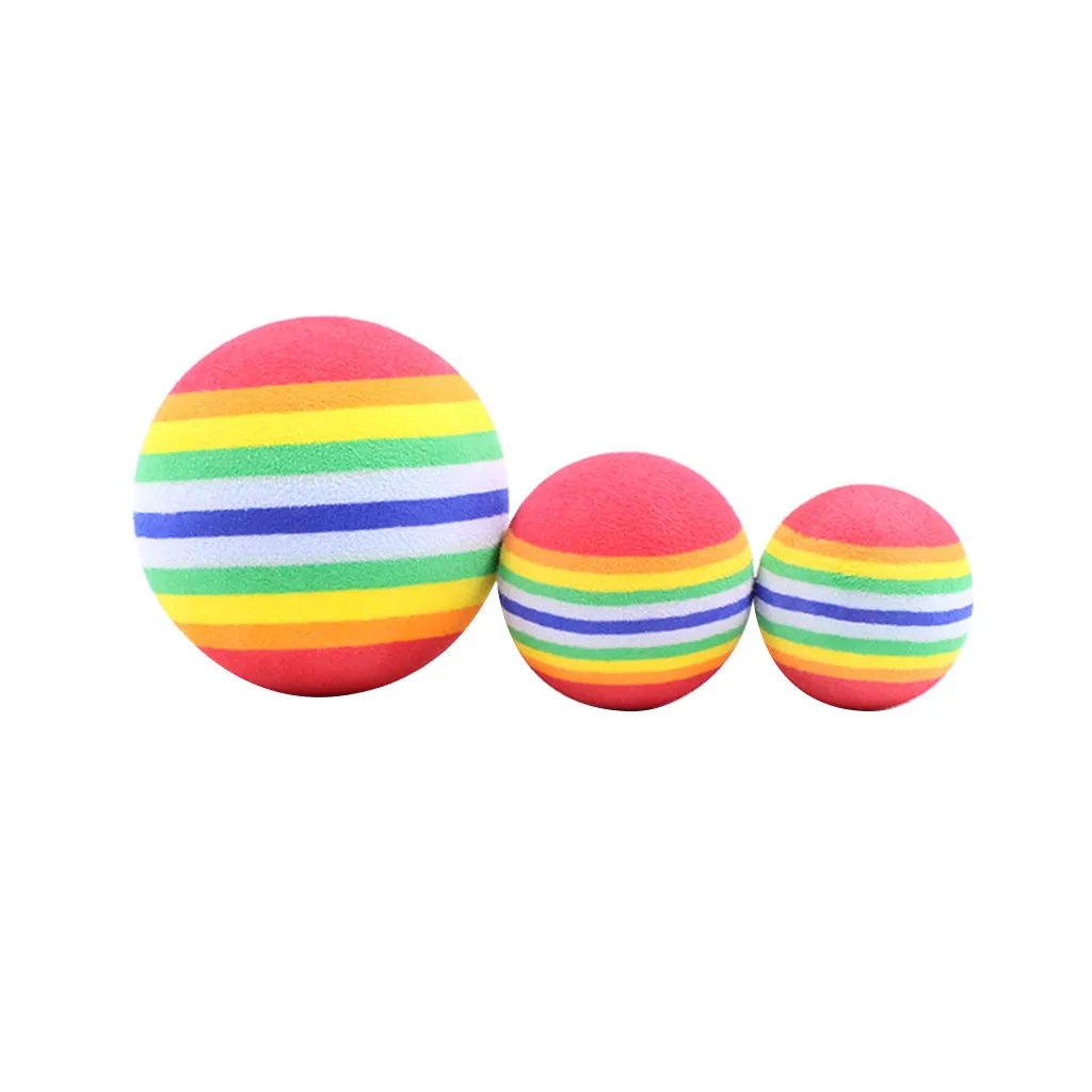 

100PCS Rainbow EVA Pet Toys Ball Interactive Rattle Scratch EVA Ball Training Balls Pet Toys Cat Dog Play Chewing Supplies
