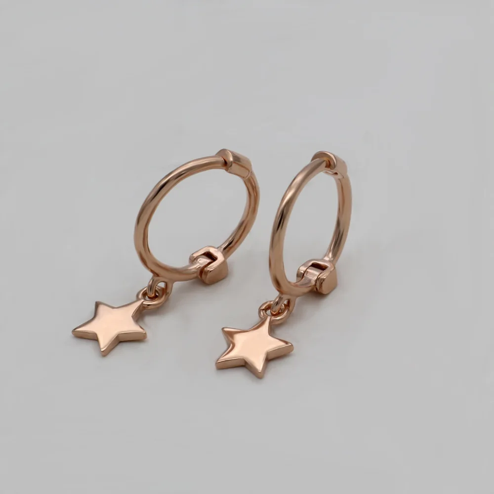 1 Pair Rose Trusta,,, 925, твердые, Стерлинговое Серебро, звезда, маленькие серьги-гвоздики для девочек, подарок для подростков, женские модные ювелирные изделия DS900 - Окраска металла: 1 Pair Rose