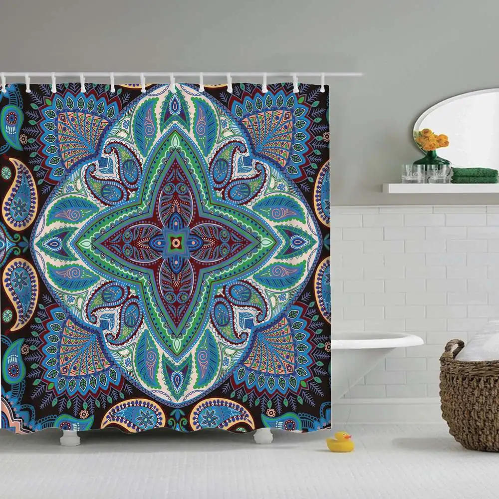 Декоративная занавеска для душа Dafield в богемном стиле из ткани с цветочным узором