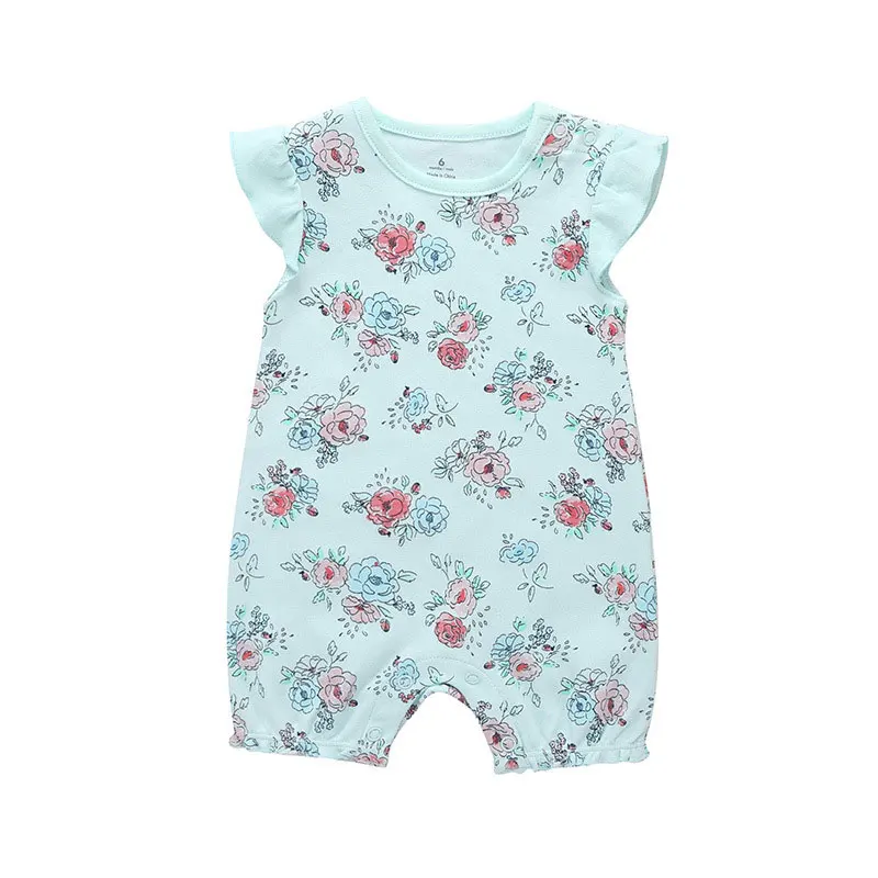 Детский хлопковый комбинезон с коротким рукавом на возраст 0 18 месяцев|Ромперы| |