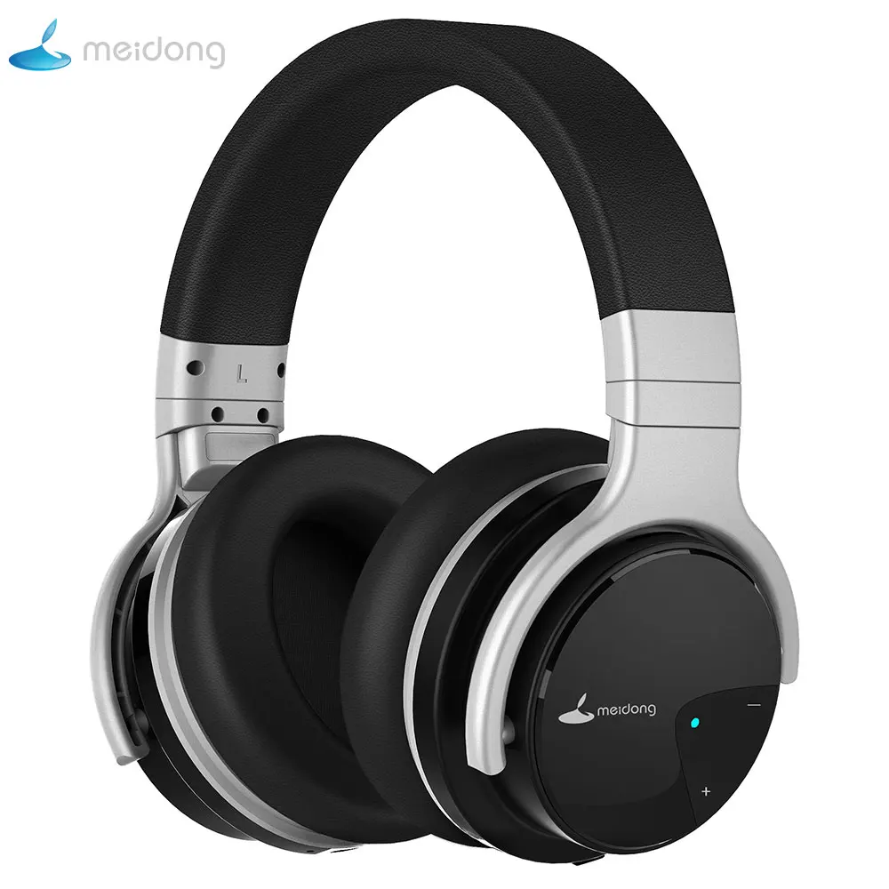 Meidong E7B Bluetooth наушники активного Шум шумоподавления наушники Беспроводной гарнитура может достигать 30 часов Накладные наушники с микрофоном глубокий бас-гитара