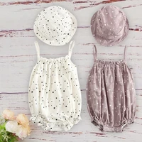 infant cotton kids clothes girls for newborn baby 2020 summer baby outfit with matched cap set sleeveless roupa menina infantil
