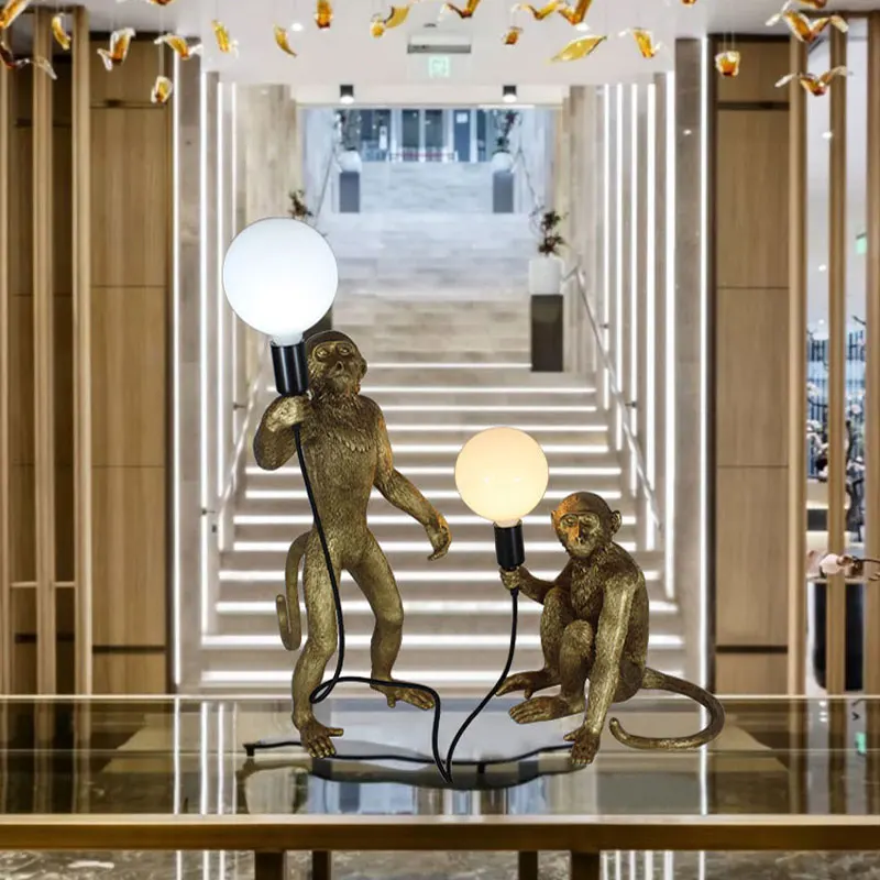 Скидка Креативный полимерный светильник в виде обезьяны, освещение для спальни, гостиной, лофт, индастриал, светильник для обучения, прикроватный ...
