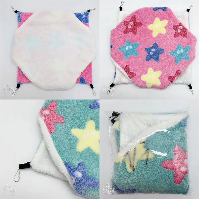 

Cute Toy House Square Pet Nest Classic Hook Up Tunnel Soft Pet Toy Keep Warm Cage Velvet Hamster Hammock Comefortable Pet Stump