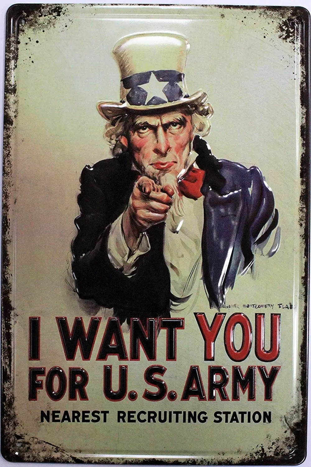 Я хочу чтобы вы для армии США ближайший друг к другу Дядя Сэм жестяной знак ретро