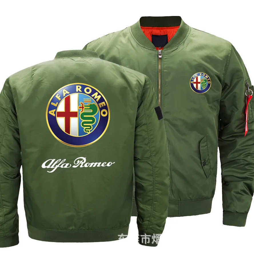 

2020 Flight Flying Jacket Alfa Romeo Bomber Winter thicken Warm Zipper Men Jackets Anime Men's Casual Coat