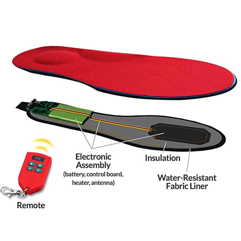 3D Orthopedic Insoles Electric Heated Insoles with Rechargeable Battery Winter Outdoor Sport Shock Absorption Insole Foot Warmer