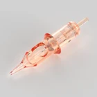 Силиконовая одноразовая игла для перманентного макияжа с оранжевой вышивкой для девушек, PMU 1RL 3RL 5RL