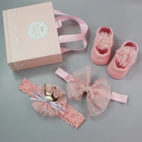 newborn baby 3pcsset lace flower baby girl headband socks set crown bows hairband headbands for infant girls hair accessories