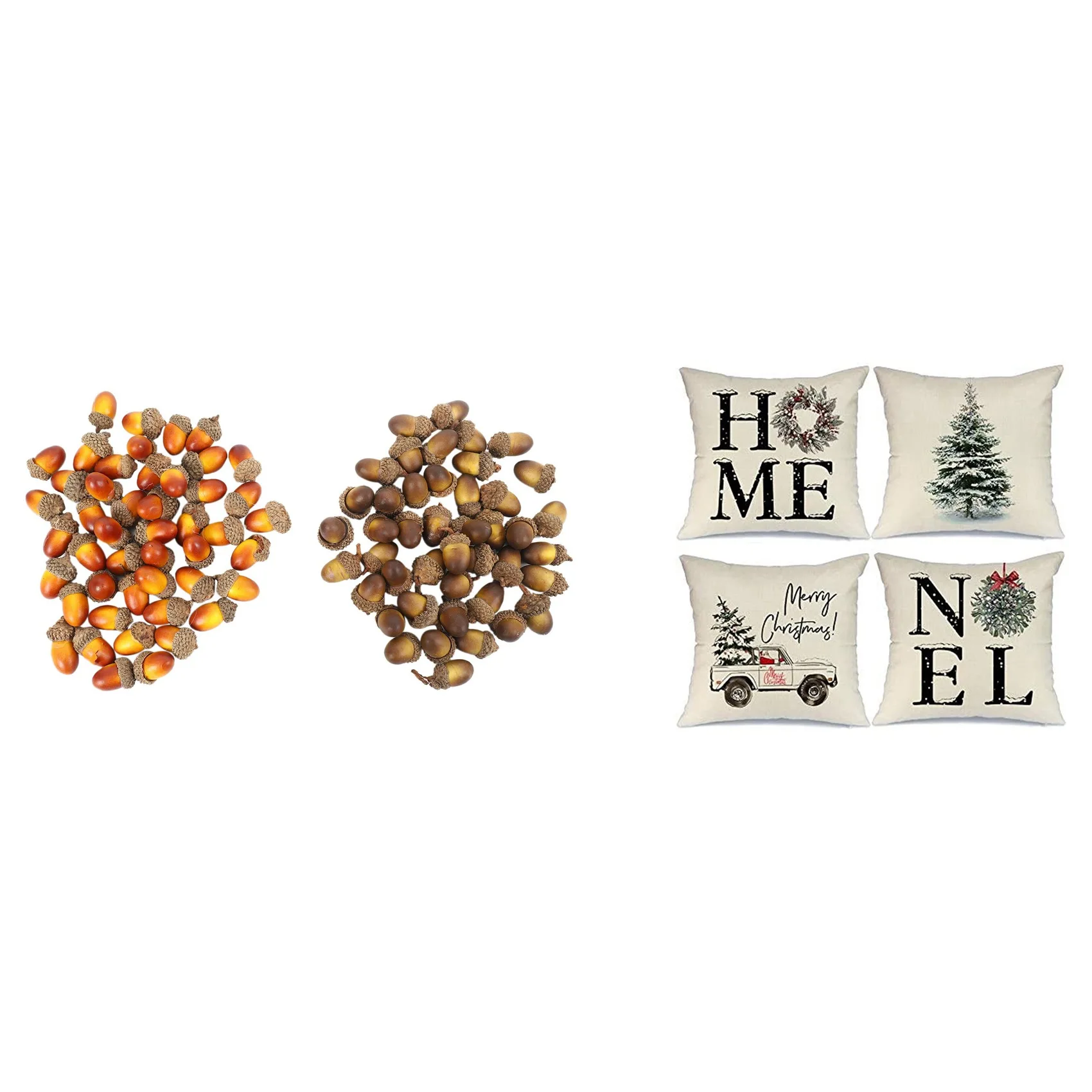 

LUDA 100 Pieces Acorns Decor Craft Artificial Acorns Fake Fruit Props Acorns Decoration With Christmas Pillow Covers