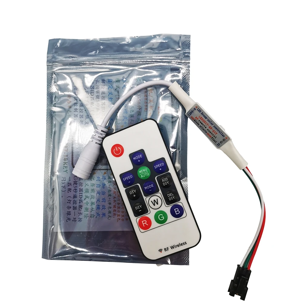 DC5-24V 14Key Controller Mini Smart DIY RF Беспроводной пульт дистанционного управления для RGB-светодиодной ленты с 3 пинами и индивидуальным адресом 358 полных цветовых режимов.