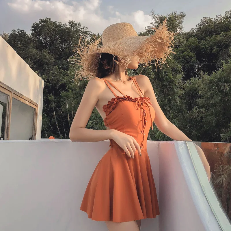 Женский купальник в Корейском стиле Ins Новый Цельный для похудения