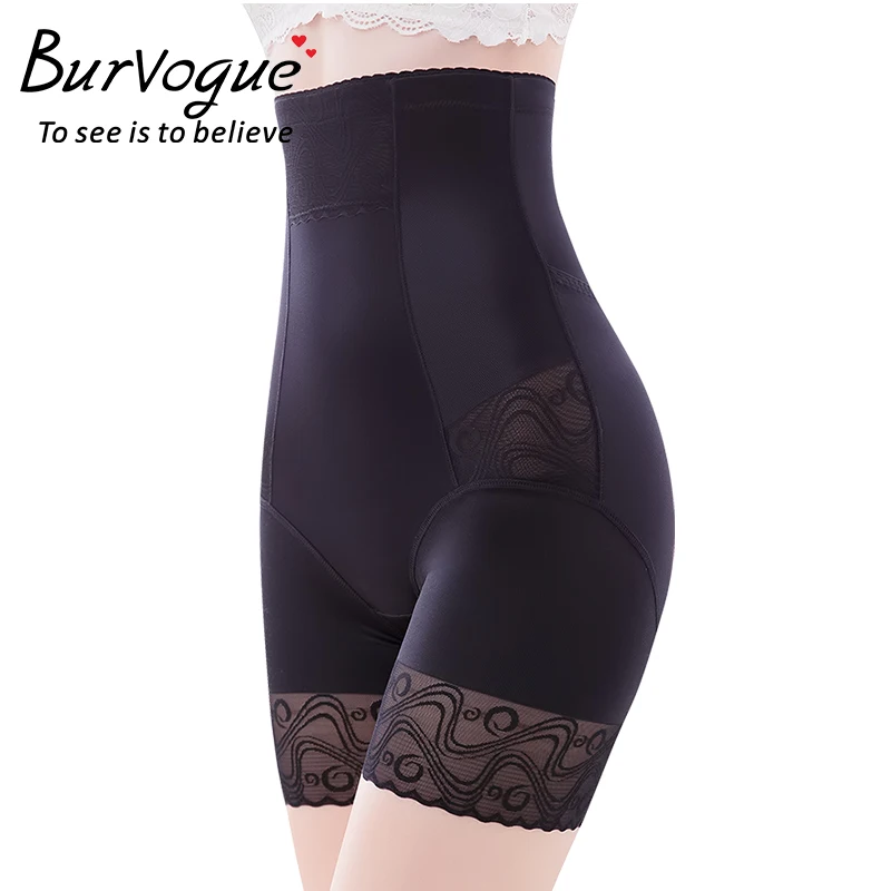 Burvogue, Утягивающие трусы с высокой талией, штаны для похудения с контролем живота, нижнее белье для тренировок, кружевные дышащие трусики