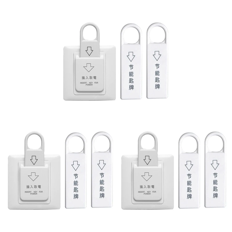 3X High Grade Hotel Magnetic Card Switch Energy Saving Switch Insert Key For Power With 9 Card