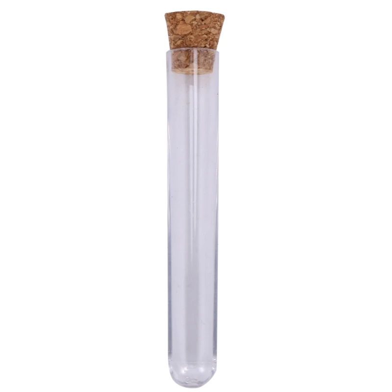 

Aboratory Plastic Test Tube With Cork Stopper For School Lab Experiment Transparent Plastic Test Tubes 100Pcs/Lot 12X75Mm