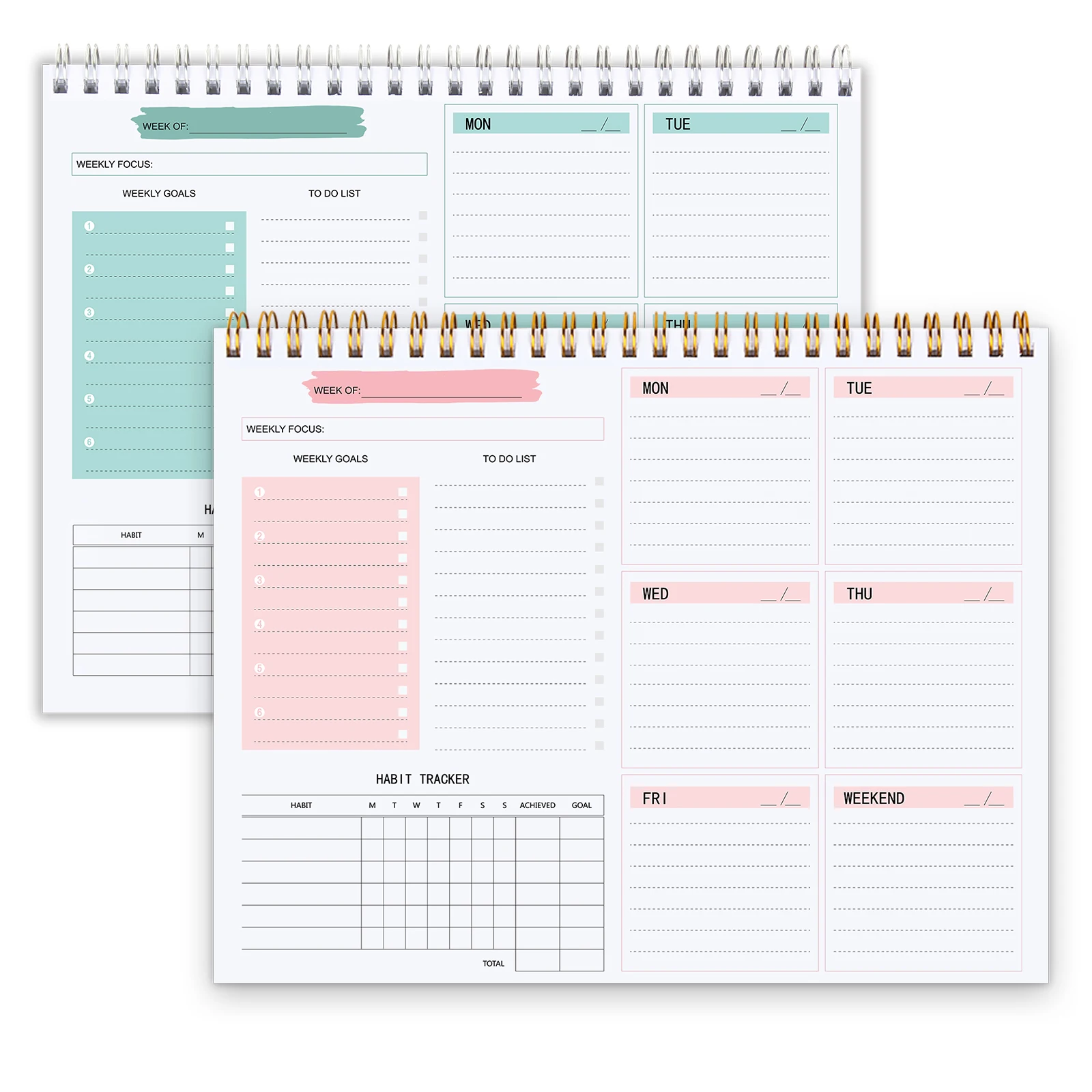 Ежедневный Еженедельный планировщик без даты настольные блокноты список