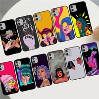 aesthetic cartoon alien devil bad girl smoke phone case for iphone 13 8 7 6s plus x 5s se 2020 xr 11 12 mini pro xs max