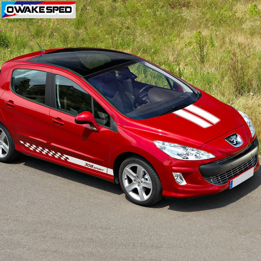 Для PEUGEOT 308 CC GTI SW Автомобильный капот спортивные полоски гоночный стиль стильный