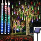 СВЕТОДИОДНАЯ Гирлянда для метеоритного душа на солнечной батарее светильник, праздничный водонепроницаемый шнурок для украшения сада, уличная светодиодная гирлянда, Рождественское украшение