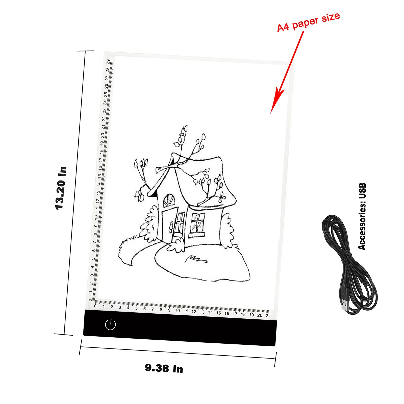 

A4 Dimmable LED Artcraft Light Box Tracer Slim Light Pad for Tablet & USB Cable
