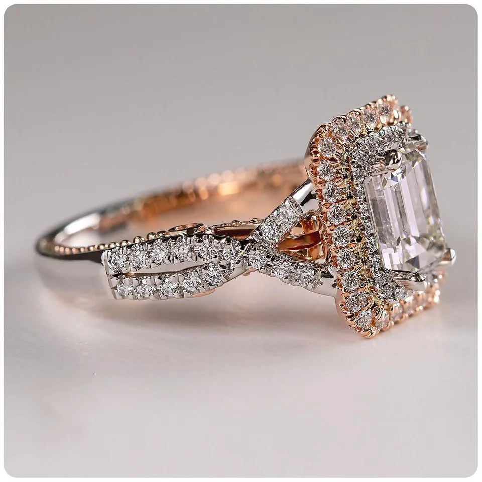 

Luxury Silver Color Rose Gold Princess Cut AAA Cubic Zirconia Rings for Women Ring Bridal Ring Wedding Jewelry Lover's Gifts