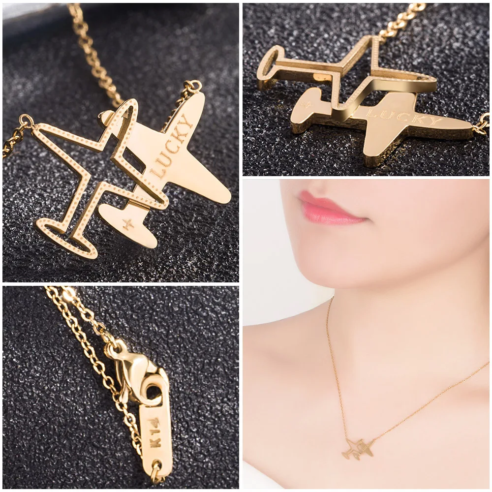 Женский чокер из серебра 925 пробы с подвеской в виде самолета|Ожерелья| |