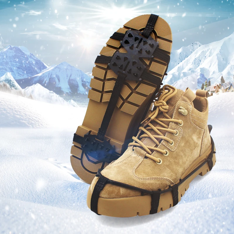 

24 Teeth Shoe Spiked Grips Cleats Crampons Climbing Anti Slip Shoes Cover Ski Accessories Outdoor camping Hiking Traveling