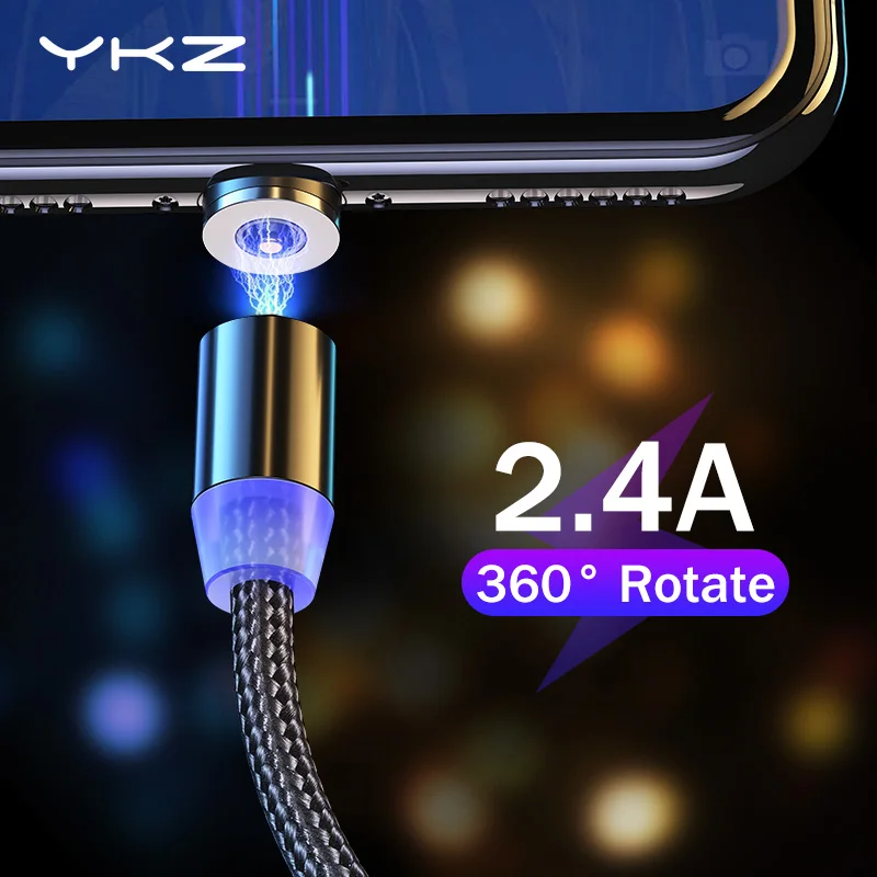 Магнитный USB кабель YKZ для устройств с разъемом micro поворотный на 360°|Кабели