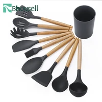 tableware sets cookware silicone heat resistant wooden handle non stick baking tools cooking gadgets kitchen accessories