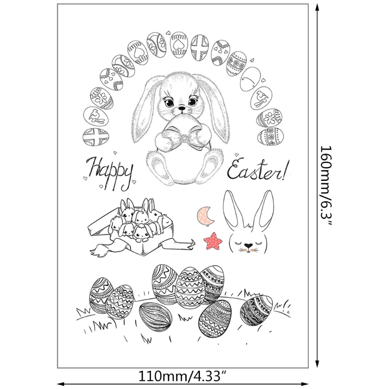 

Happy Easter DIY Silicone Clear Stamp Cling Seal Scrapbook Embossing Album Decor Craft