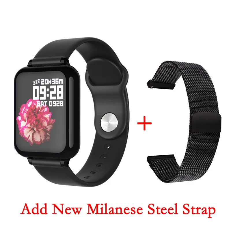 Torntisc дропшиппинг B57 женские Смарт-часы для Android Apple Watch пульсометр кровяное давление Hero Band 3 умные часы для мужчин - Цвет: add black steel
