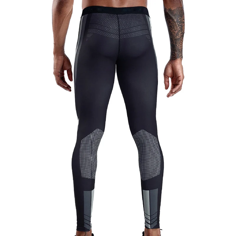 Высокоэластичные мужские Компрессионные Леггинсы с принтом для бега