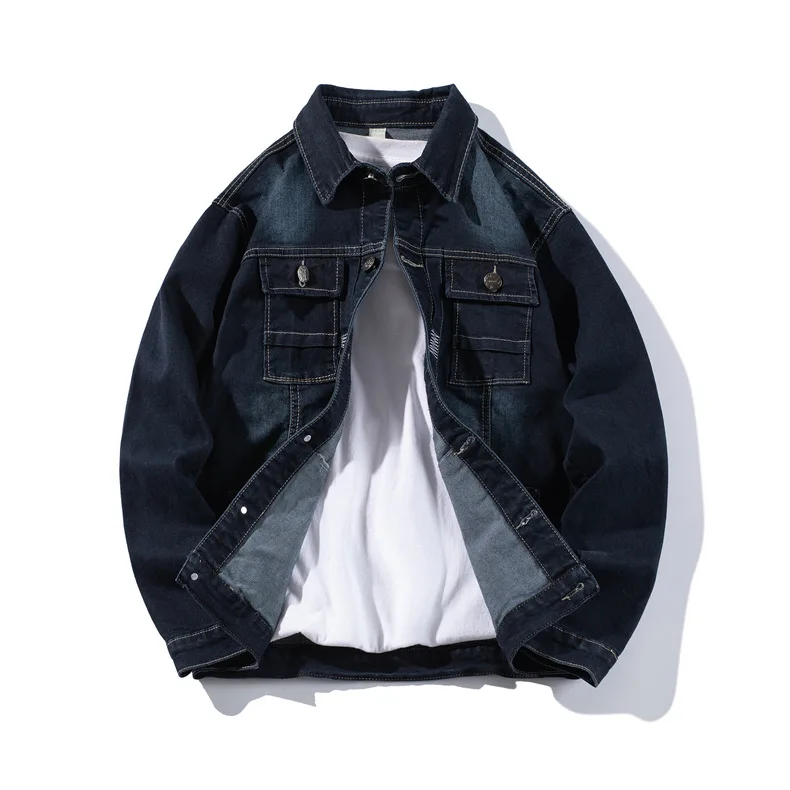 MJARTORIA модные байкерские джинсовые куртки мужские синие с дырками на молнии