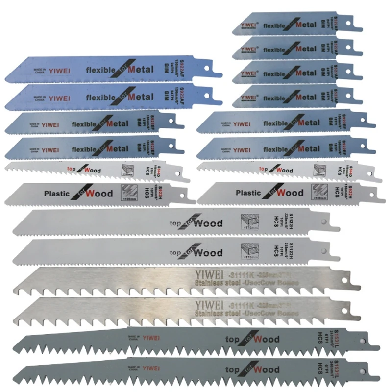 

J2FA 20 pcs 151mm Long Reciprocating Saw Blades Durable Metal Saw Blade HSS Material Used for Wood Cutting Prunning