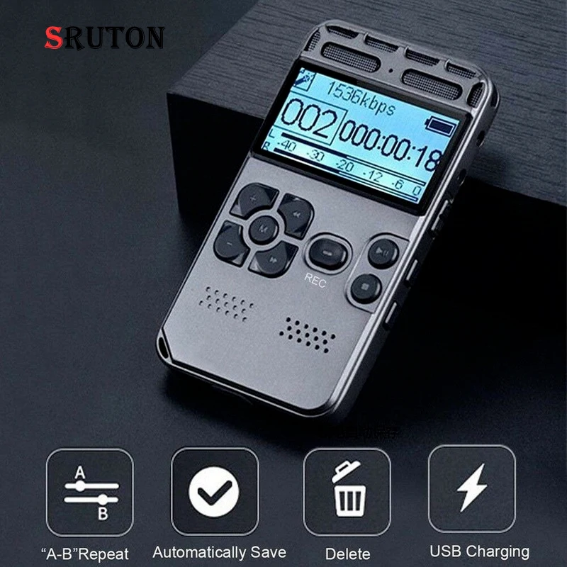 

SRUTON 8GB Rechargeable LCD Digital Audio Sound Voice Recorder Dictaphone MP3 Player Tiny Voice Recorder New Digital Recorder