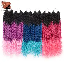 Элегантные Музы богемные вязанные косички Faux locs Curly вязанные волосы 18 дюймов 24 пряди Омбре косички для наращивания синтетические волосы