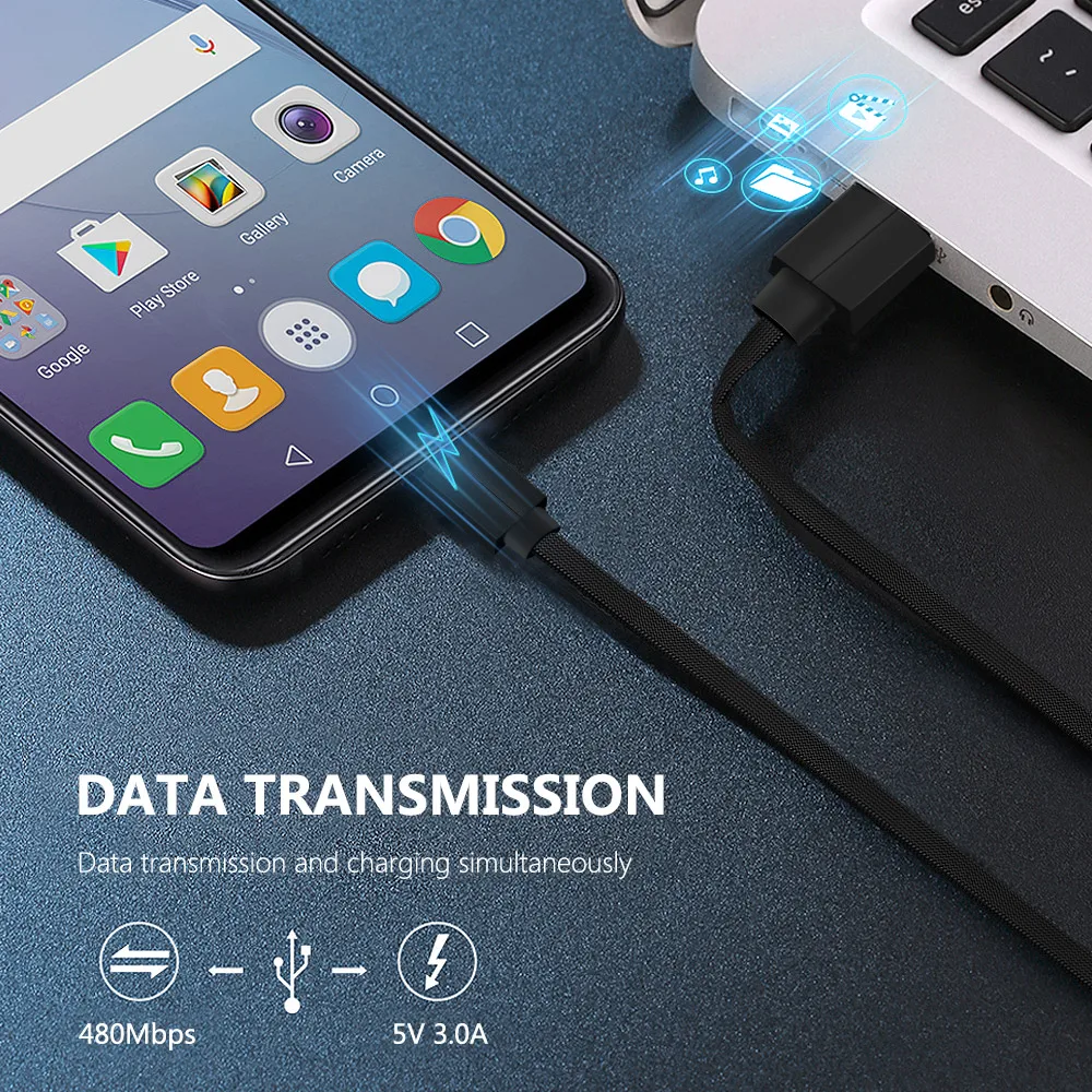 

FBYEG 3A Date cables USB Type C Cable Flat wire Micro Usb cable fast charging Andriod Tpye-C wire Support most mobile phones