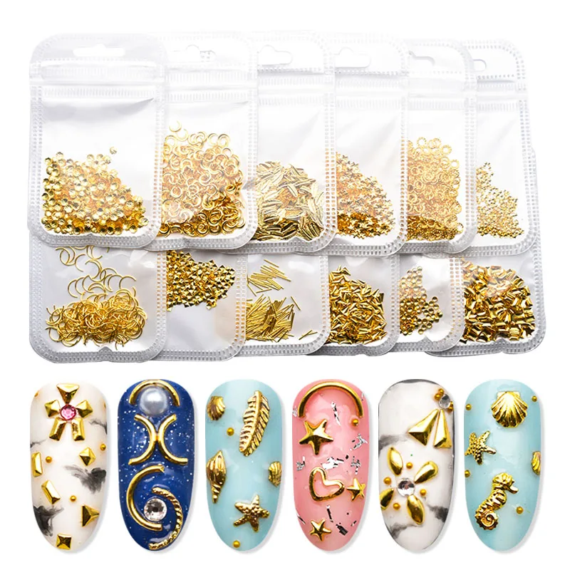 1 сумка заклепки аксессуары для ногтей металла треугольник/прямоугольник