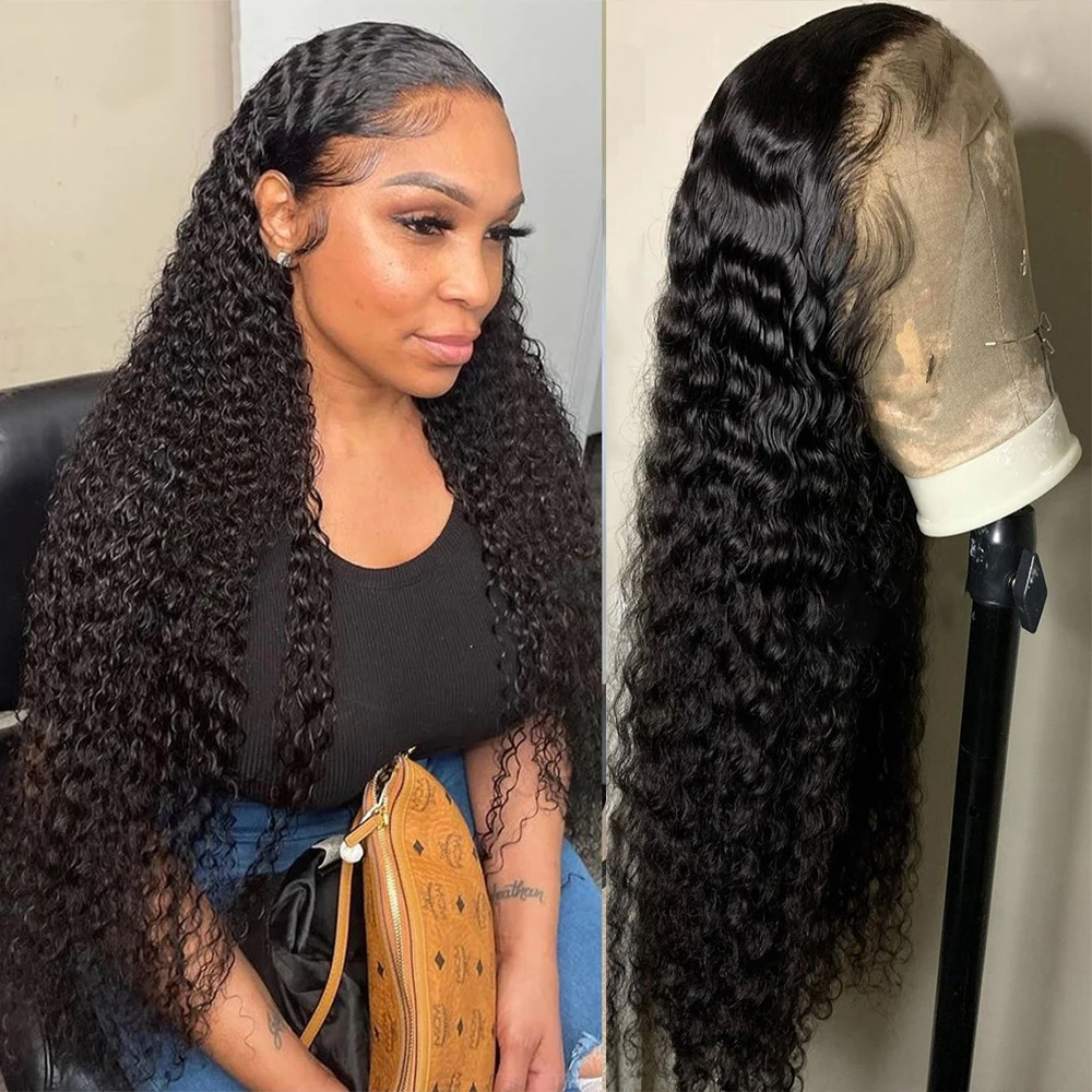 

Kinky Curly Lace Front Wig Human Hair 13x4 Curly Lace Frontal Wig For Women Preplucked Brazilian Wavy Culry 4x4 Lace Closure Wig
