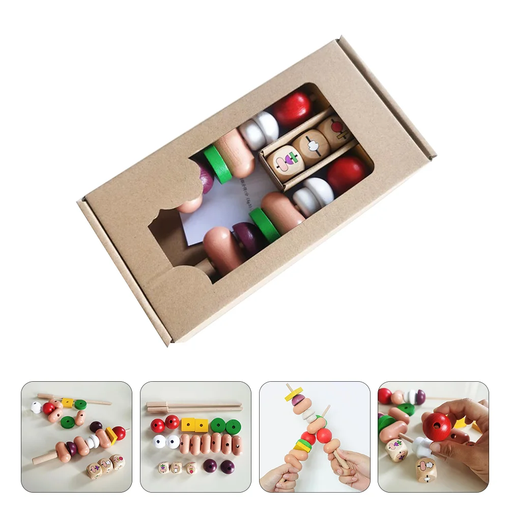 

1 Set Children Stacking Toys Wooden Colorful Toys Stacking Game Toys Kebab Model