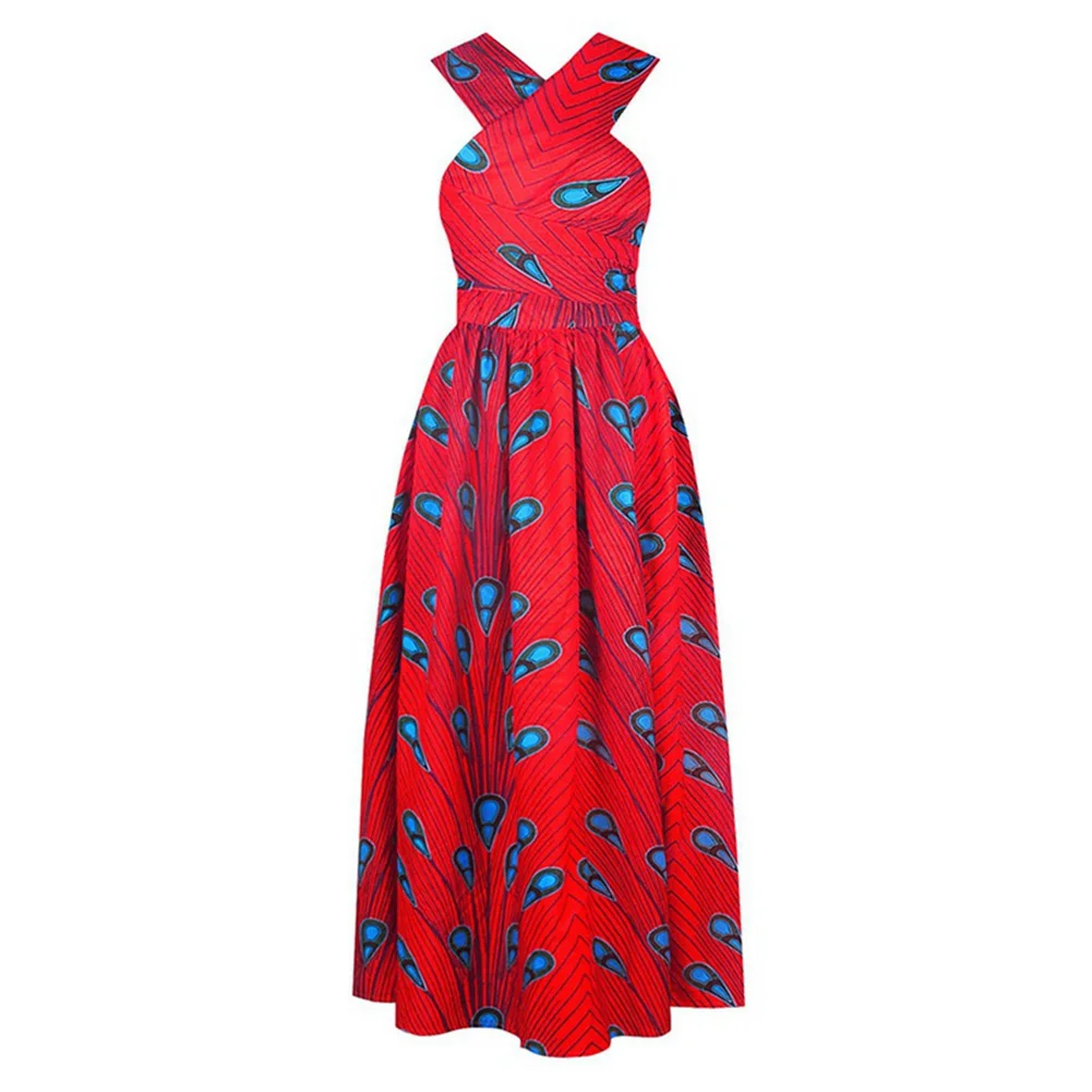 Opslea, Африканское женское Бандажное макси платье, Анкара, одежда с принтом, Дашики,, Африканское традиционное платье с узором, Moda, африканская женская одежда