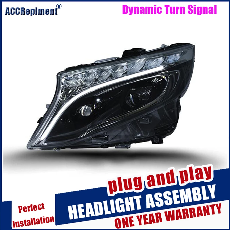 

LED Head Lamp for Benz vito headlight 2016-2019 for Metris head light drl H7 hid Bi-Xenon Lens angel eye low beam car styling