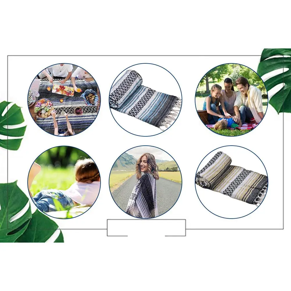 Толстое мягкое Тканое одеяло с мексиканской фальзой коврик для йоги ручной