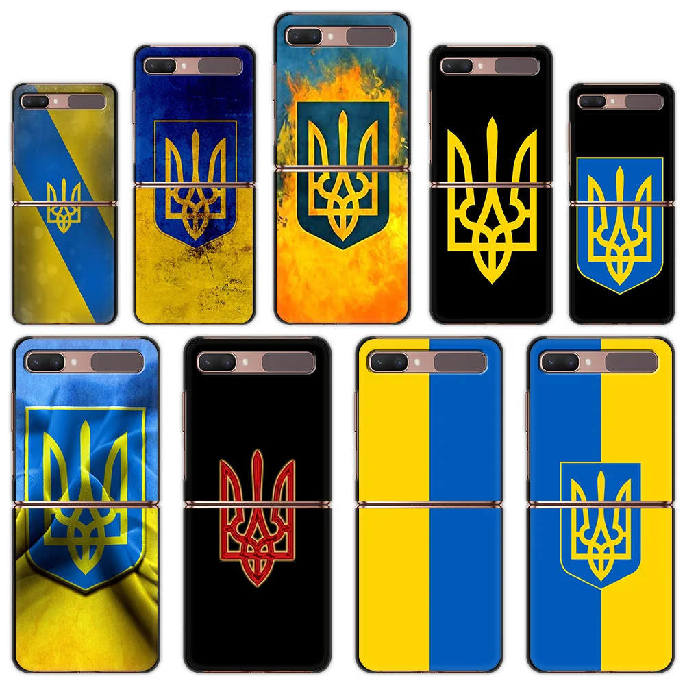 

Шикарный чехол для телефона с украинским флагом для Samsung Galaxy Z, флип-чехол со складками, Черный Твердый чехол из поликарбоната, флип-чехол для...