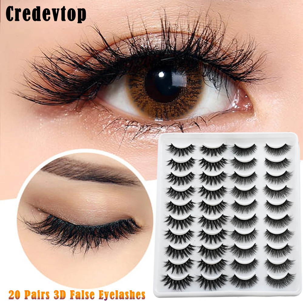 20 пар 3D накладные ресницы из искусственной норки натуральные густые ручной