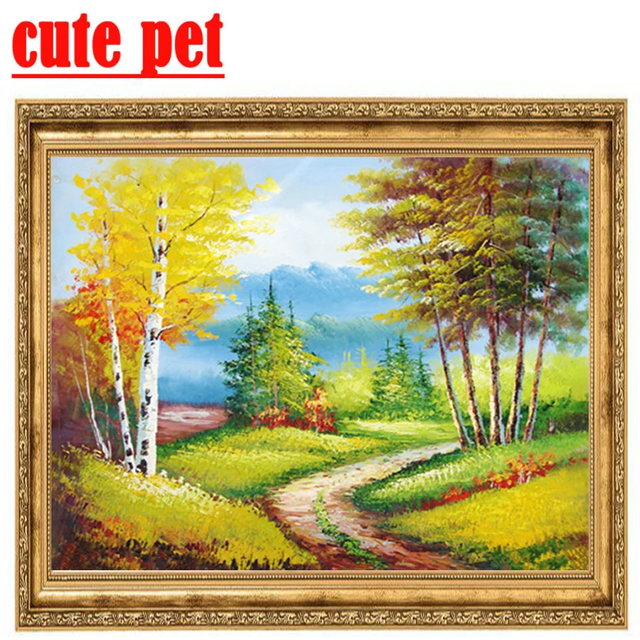 

Diy Landscape oil painting 3d wallpaper Diamond Painting No Frame Full Diamond Embroidery rhinestone mosaic Diamond Embroidery