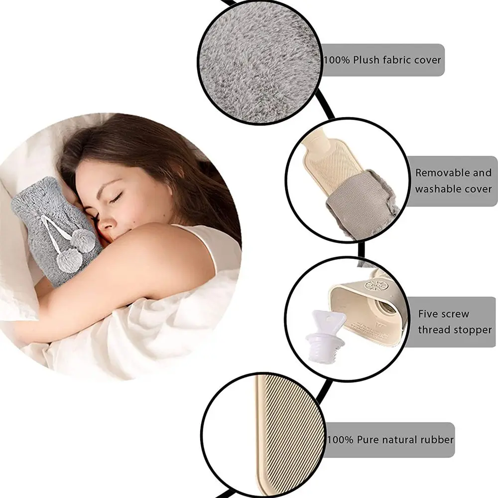 Бутылка для горячей воды со съемным покрытием из искусственного меха л | Бытовая