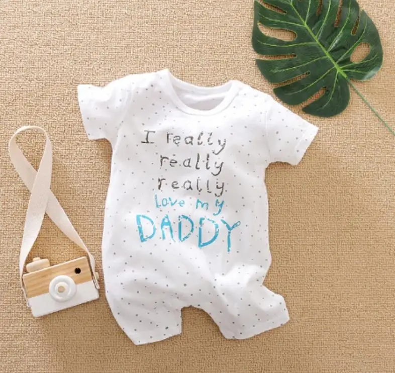 

3-18M Newborn Baby Rompers Summer/Fall Cute Long/Short Sleeve Rompers Playsuits Jumpsuit Bodycon I Really Love My Daddy Printed