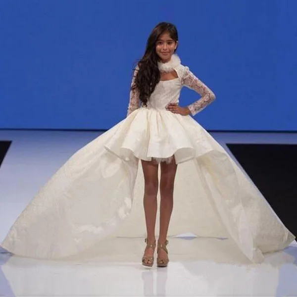 Нарядные платья для девочек танцевальные с высоким и низким вырезом маленькой