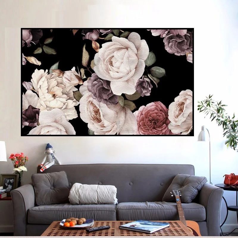 

Modern Nordic Rose Floral Canvas Painting Wall Art Posters Prints Paintings Art Wall Pictures for Living Room Home Cuadros Decor